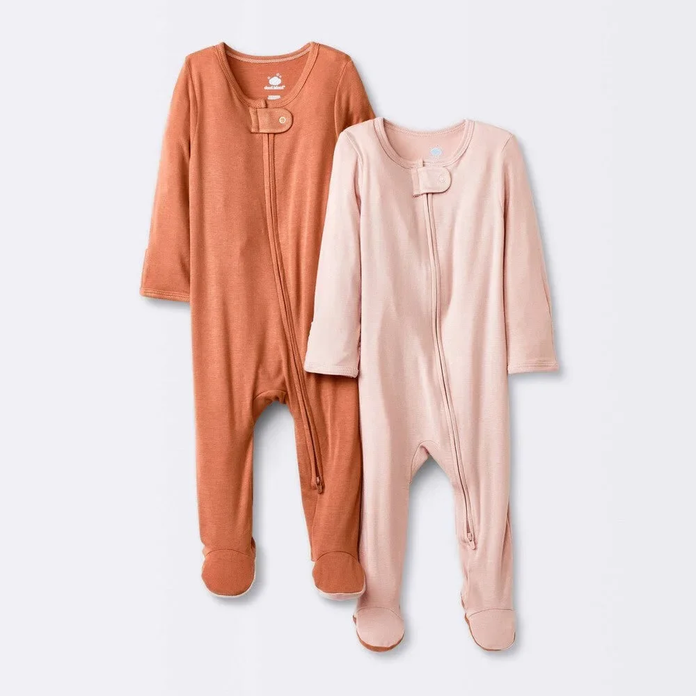 Baby Girls' 2pk So Very Soft Modal Blend Sleep N' Play - Cloud Island™ Light Pi